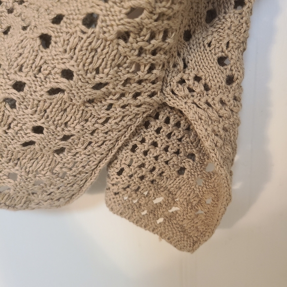 Free People Home Run Open Knit Cropped Balloon Sweater - Picture 5 of 8